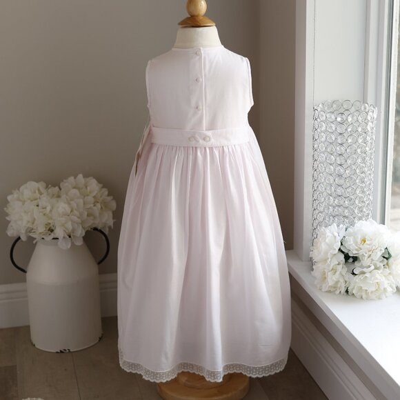 Pink Smocked Heirloom Dress 100% Cotton Pearls Hand Embroidery Size 4 NWT - Picture 4 of 8